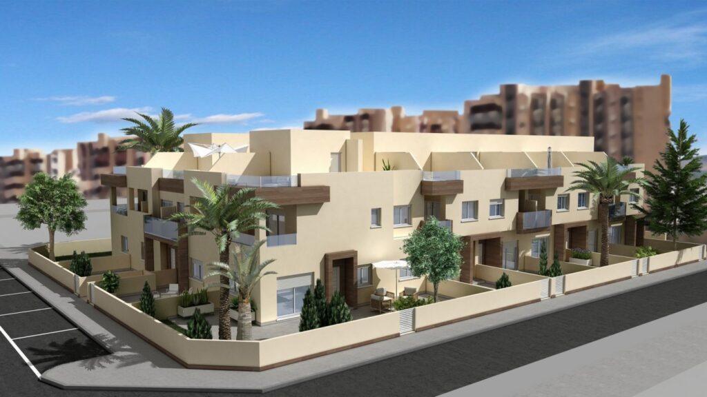 Vooraanzicht van in La Manga Del Mar Menor in Spanje, gelegen aan de  Costa Cálida