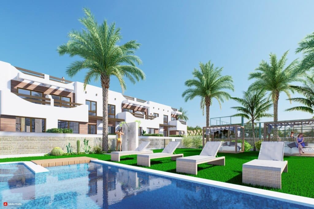 Gemeenschappelijk zwembad van in Pilar De La Horadada in Spanje, gelegen aan de  Costa Blanca-Zuid