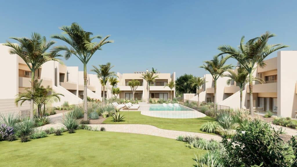 Gemeenschappelijke tuin van in San Javier in Spanje, gelegen aan de  Costa Cálida