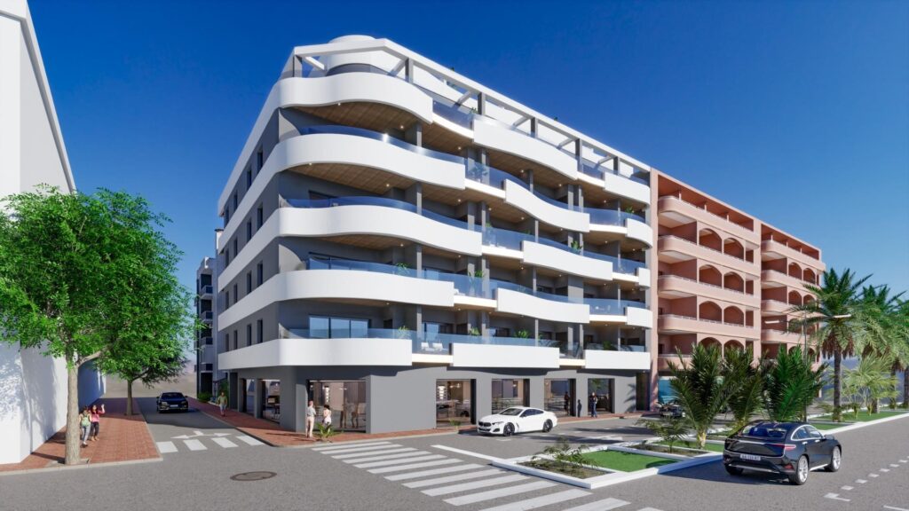 Vooraanzicht van in Torrevieja in Spanje, gelegen aan de  Costa Blanca-Zuid