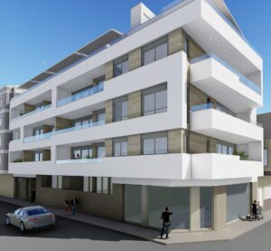 Vooraanzicht van in Torrevieja in Spanje, gelegen aan de  Costa Blanca-Zuid
