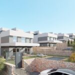 Vooraanzicht van nieuwbouw villa in Finestrat in Spanje, gelegen aan de  Costa Blanca-Noord