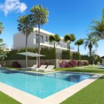 Zwembad van nieuwbouw villa in Finestrat in Spanje, gelegen aan de  Costa Blanca-Noord
