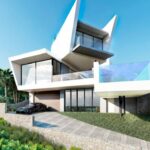 Vooraanzicht van nieuwbouw villa in Orihuela-Costa in Spanje, gelegen aan de  Costa Blanca-Zuid