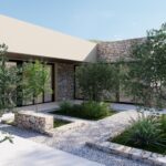 Tuin van nieuwbouw villa in Yecla in Spanje, gelegen aan de  Costa Cálida