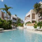 Gemeenschappelijk zwembad van nieuwbouw appartement in San Juan De Los Terreros in Spanje, gelegen aan de  Costa de Almería