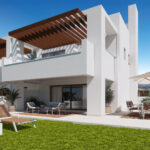 Vooraanzicht van nieuwbouw huis in La Cala De Mijas in Spanje, gelegen aan de  Costa del Sol-Centro