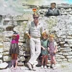 De jongere Robert Redford met zijn kinderen in Nerja, Spanje
