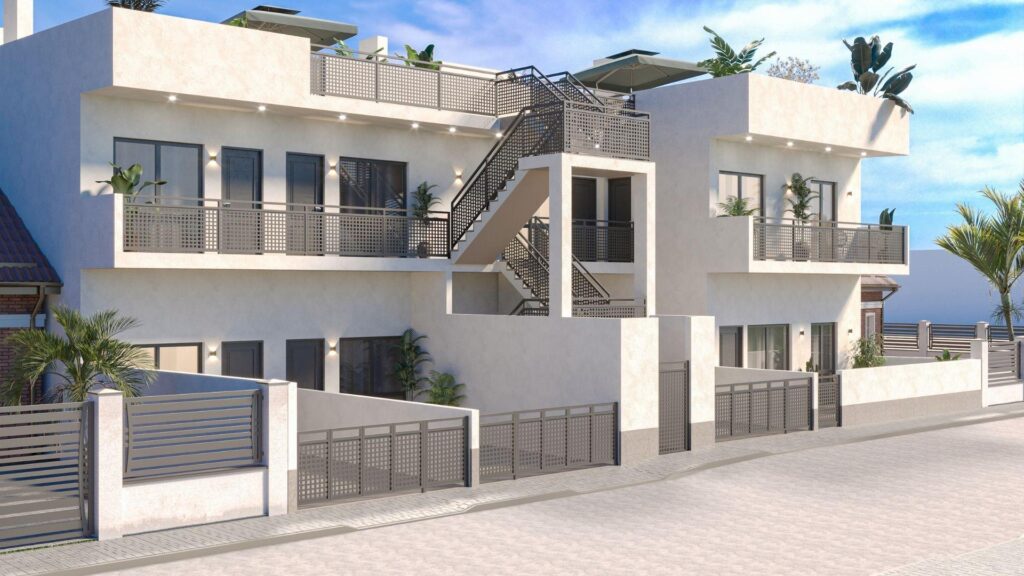 Vooraanzicht van nieuwbouw appartement in Hondon De Las Nieves in Spanje, gelegen aan de  Costa Blanca-Zuid