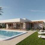Terras en zwembad van in Pinoso in Spanje, gelegen aan de  Costa Blanca-Zuid