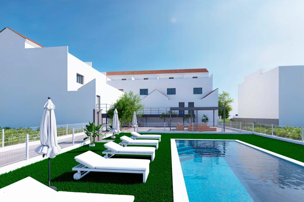 Gemeenschappelijk zwembad van in Rafal in Spanje, gelegen aan de  Costa Blanca-Zuid