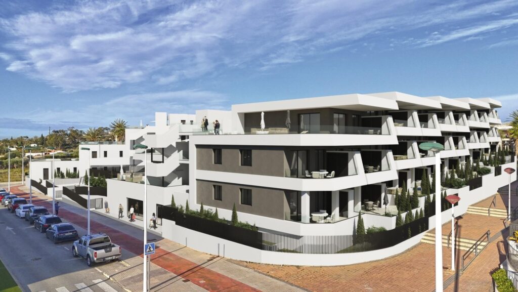 Vooraanzicht van nieuwbouw appartement in La Marina (03194) in Spanje, gelegen aan de  Costa Blanca-Zuid