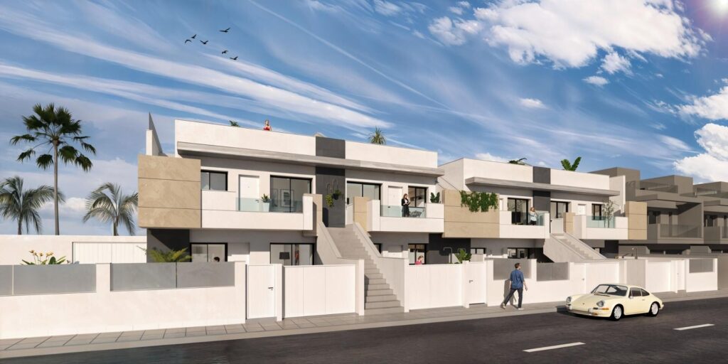 Vooraanzicht van nieuwbouw appartement in San Pedro Del Pinatar in Spanje, gelegen aan de  Costa Cálida