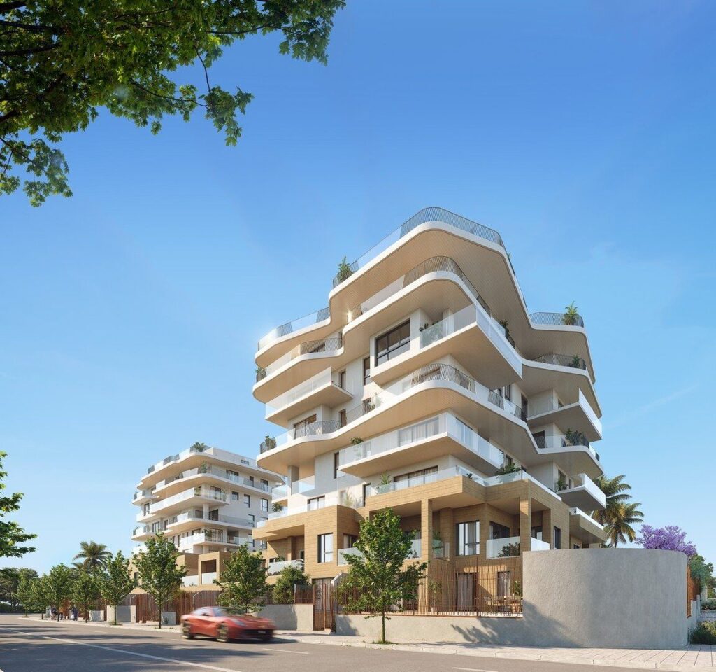 Vooraanzicht van in Villajoyosa in Spanje, gelegen aan de  Costa Blanca-Noord