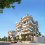 Vooraanzicht van in Villajoyosa in Spanje, gelegen aan de  Costa Blanca-Noord