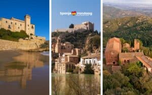 3 foto's naast elkaar van kastelen aan de Costa Dorada