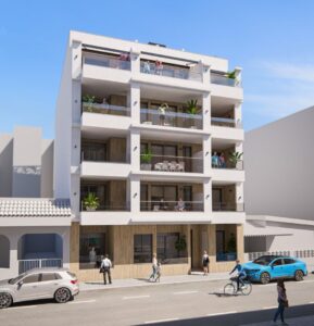 Nieuwbouw Project in Torrevieja in Spanje, gelegen aan de Costa Blanca-Zuid Vooraanzicht van in Torrevieja in Spanje, gelegen aan de Costa Blanca-Zuid