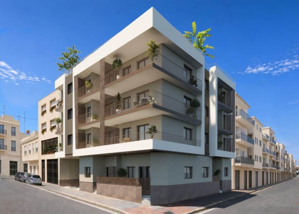Vooraanzicht van in Santa Pola in Spanje, gelegen aan de  Costa Blanca-Zuid