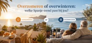 Spaanse kust links op de foto in de zomer, rechts in de winter