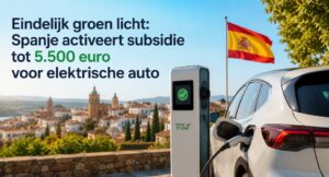Een elektrische auto aan de laadpaal in Spanje