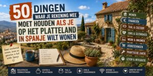 Een Spaanse landelijke woning met opschrift van 50 belangrijke dingen