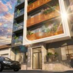 Vooraanzicht van nieuwbouw appartement in Guardamar Del Segura in Spanje, gelegen aan de  Costa Blanca-Zuid
