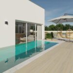 Zwembad van nieuwbouw appartement in Guardamar Del Segura in Spanje, gelegen aan de  Costa Blanca-Zuid