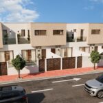 Vooraanzicht van nieuwbouw huis in Torre-Pacheco in Spanje, gelegen aan de  Costa Cálida